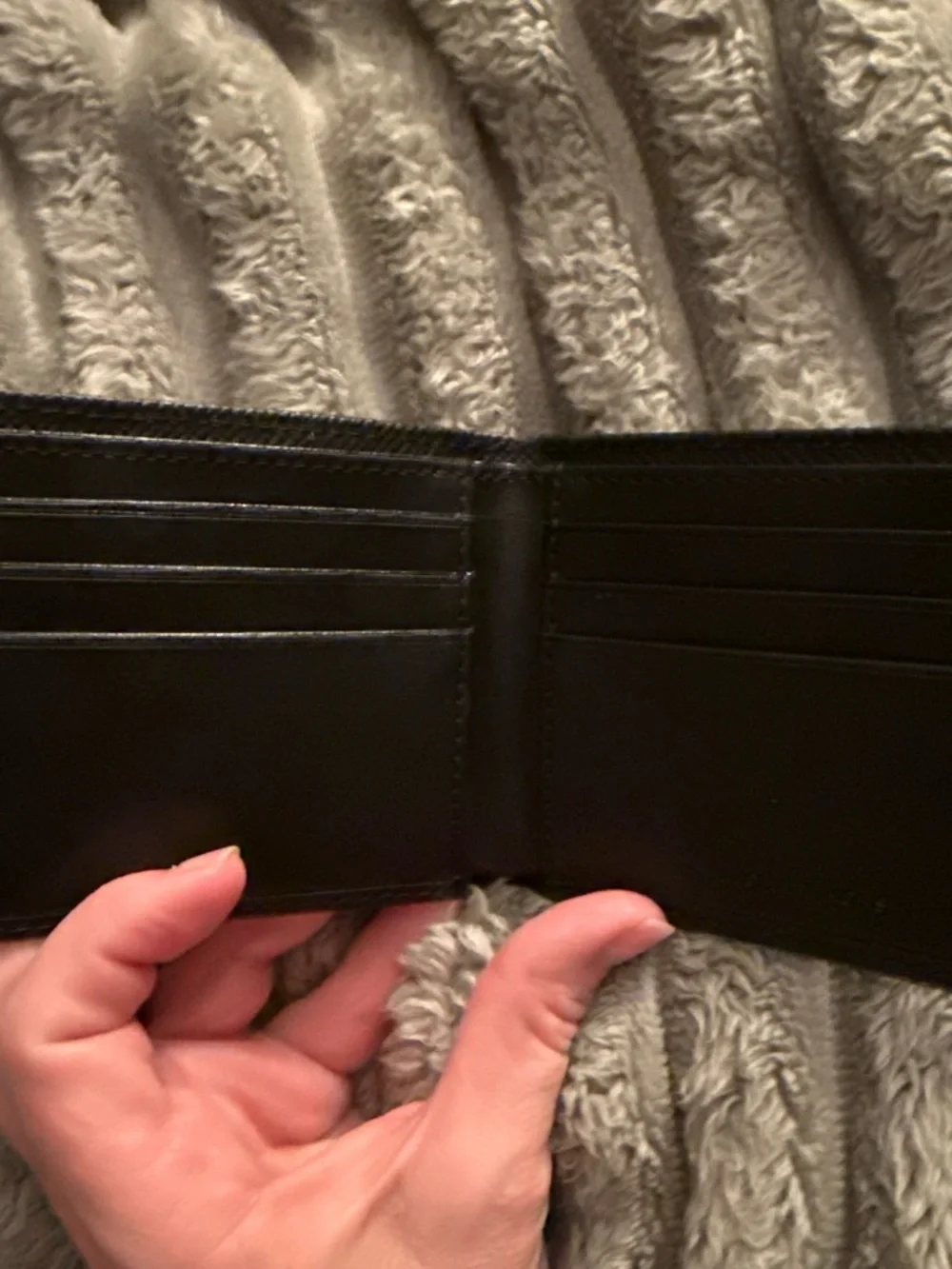 Michael Kors Black Saffiano Leather Bifold Wallet with Gold Logo